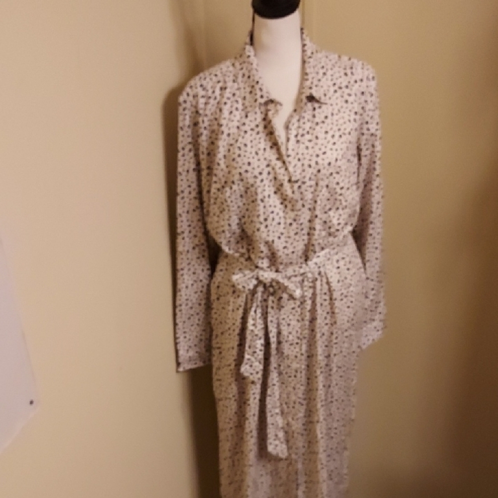 Mud Pie Animal Print Long Sleeved Maxi Shirt Dress